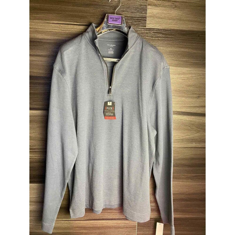 VAN HEUSEN CLASSIC FIT FLEX NATURAL STRETCH‎ TURBULENCE Gray SWEATSHIRT SIZE Xl